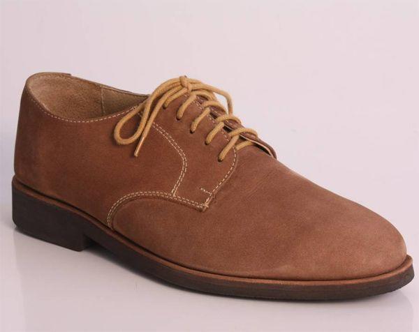 Diabetikerfreundlicher brauner Wildleder-Schnürschuh in klassischer Form